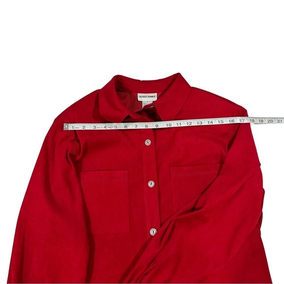 Alfred Dunner Women Crimson 6 Button Long Sleeve Shirt Jacket Shackwt Sz 12 EUC - Picture 11 of 12